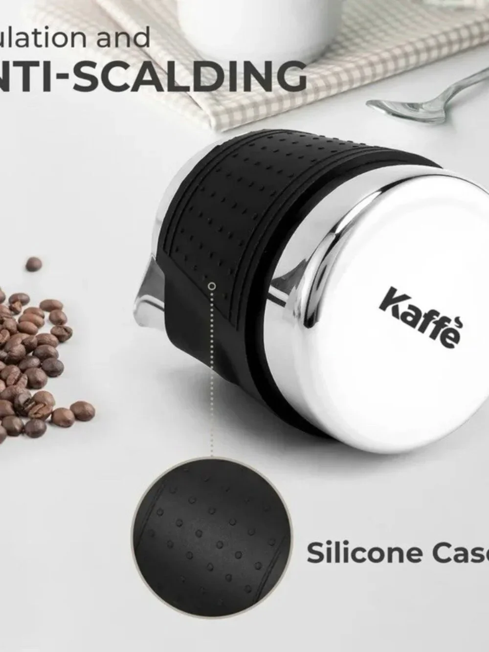 Stainless Steel With Silicone Anti Burn Sleeve Milk Frother Pitcher